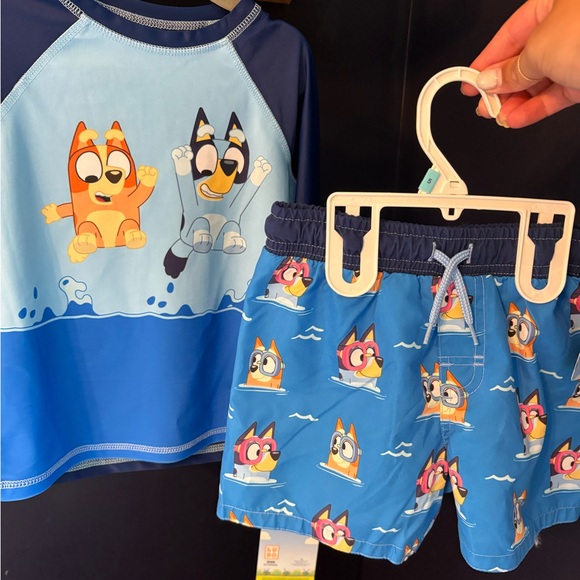 BUY NOW BUNDLE Bluey Rash guard Swim Set NWT - Picture 2 of 7